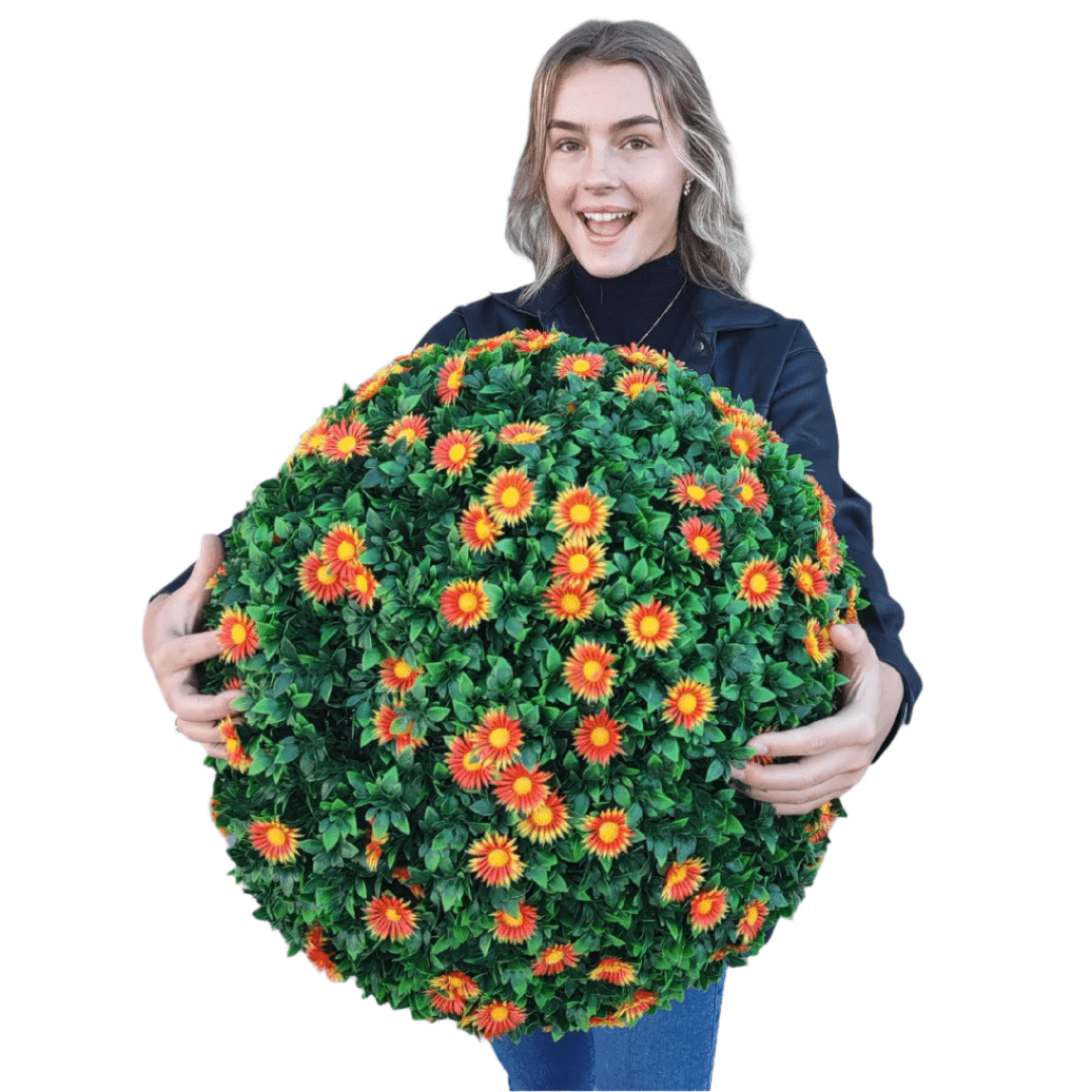 365 Curb Appeal Topiary ball 1 topiary ball (2 halves) 21" XL Mums Topiary Ball