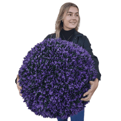 365 Curb Appeal Topiary ball 1 topiary ball (2 halves) 23" XL Jagged Purple Leaf Topiary Ball