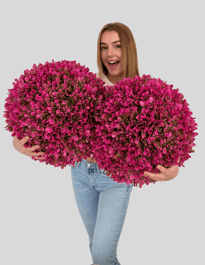 365 Curb Appeal Topiary ball 16" size large - Set of 2 Large Hot Pink Topiary Balls
