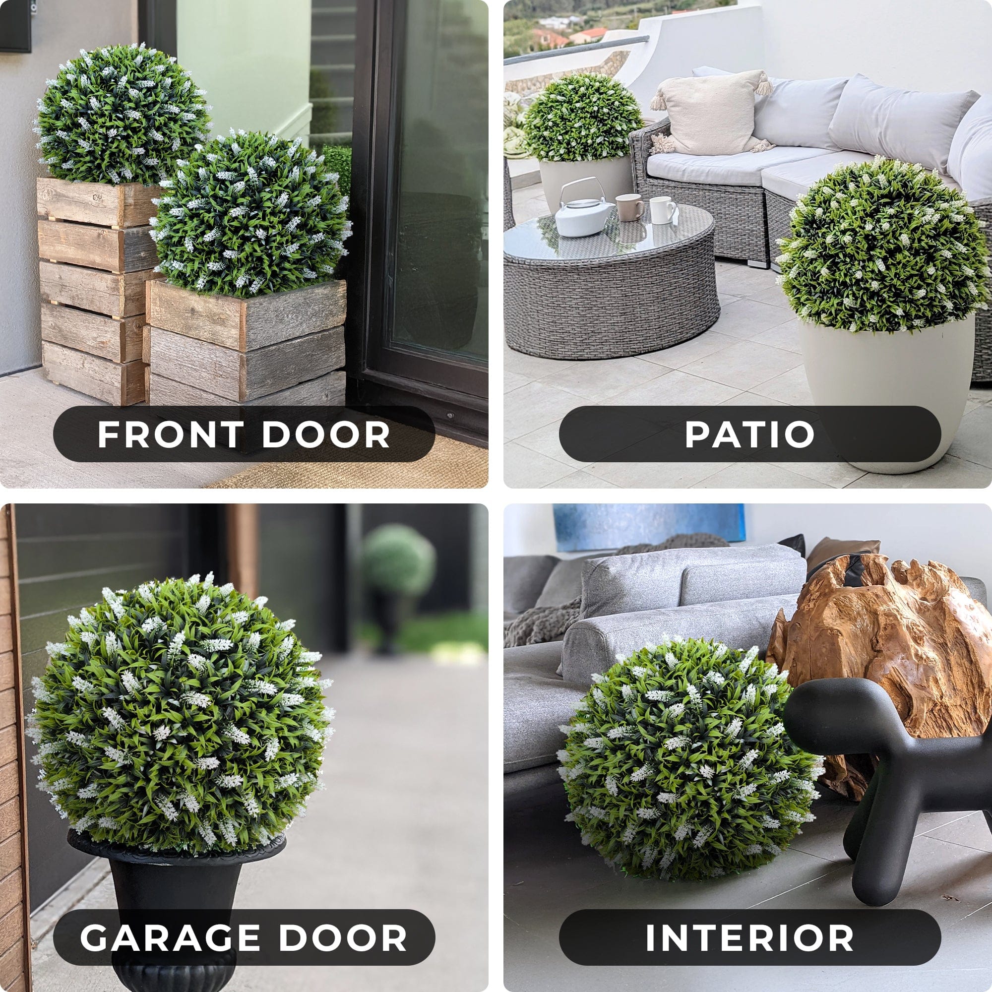 365 Curb Appeal Topiary ball 2 PACK (4 halves) 23