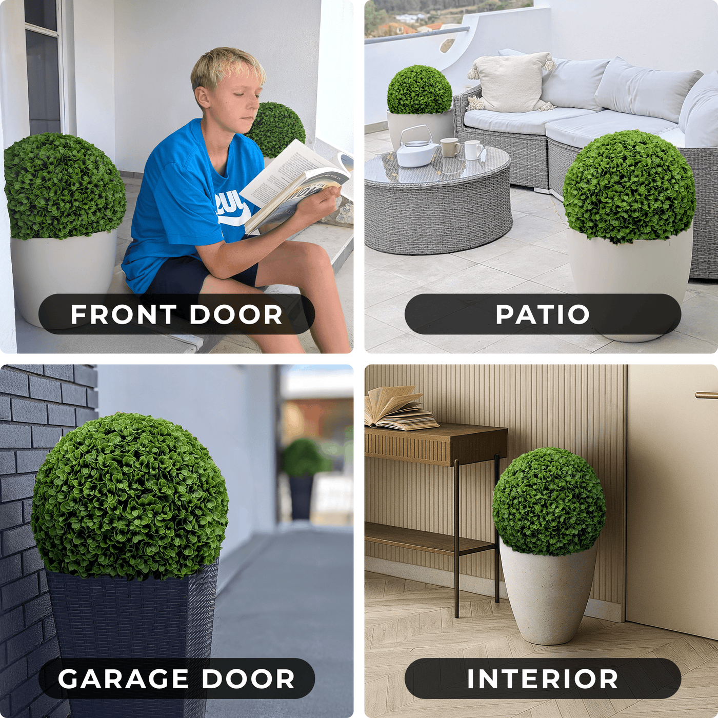 Succulent Topiary Ball (2 Pack) Large – 365 Curb Appeal