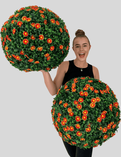 365 Curb Appeal Topiary ball 2 topiary balls (4 halves) 21" XL Mums Topiary Ball