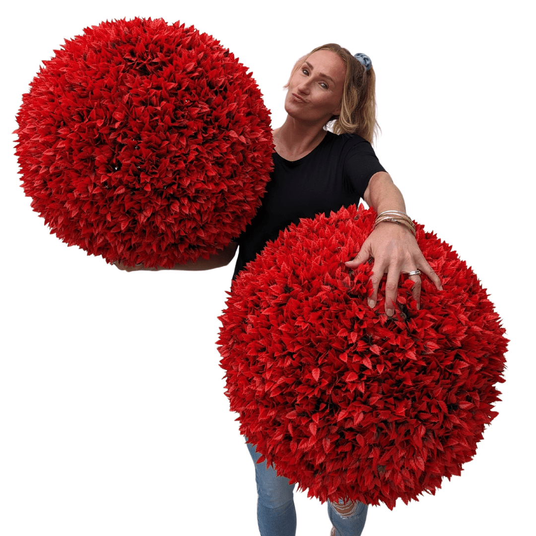 365 Curb Appeal Topiary ball 2 topiary balls (4 halves) 23" XL Burning Bush Topiary Ball