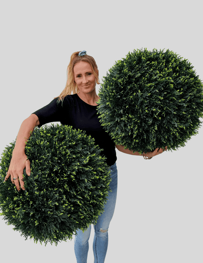 365 Curb Appeal Topiary ball 2 topiary balls (4 halves) 23" XL Cedar (Cypress) Topiary Ball
