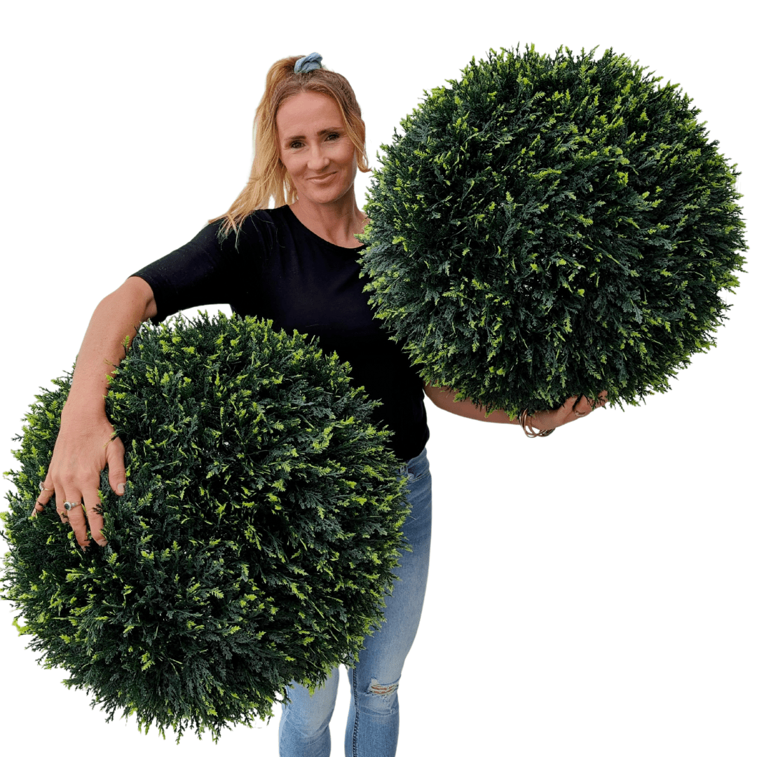 365 Curb Appeal Topiary ball 2 topiary balls (4 halves) 23" XL Cedar (Cypress) Topiary Ball