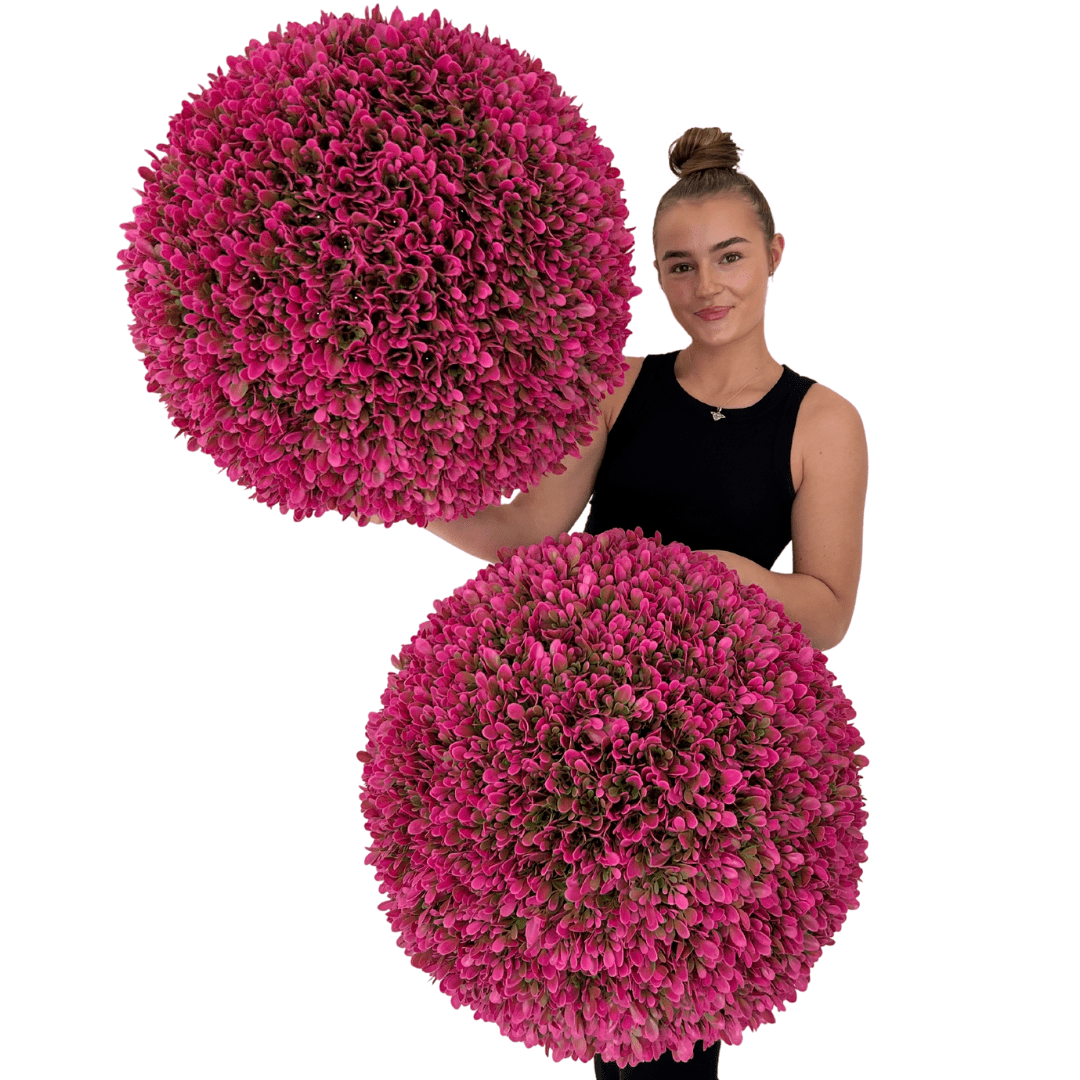 365 Curb Appeal Topiary ball 2 topiary balls (4 halves) 23" XL Hot Pink Topiary Ball