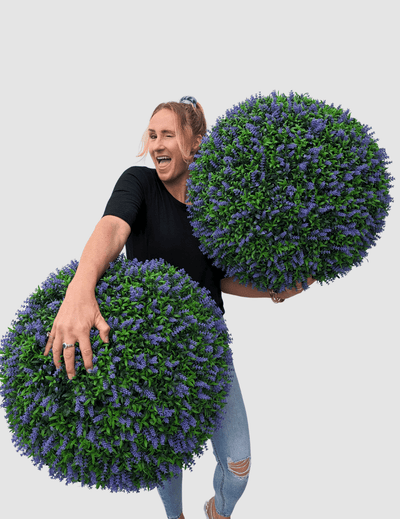 365 Curb Appeal Topiary ball 2 topiary balls (4 halves) 23" XL Purple Lavender Topiary Ball