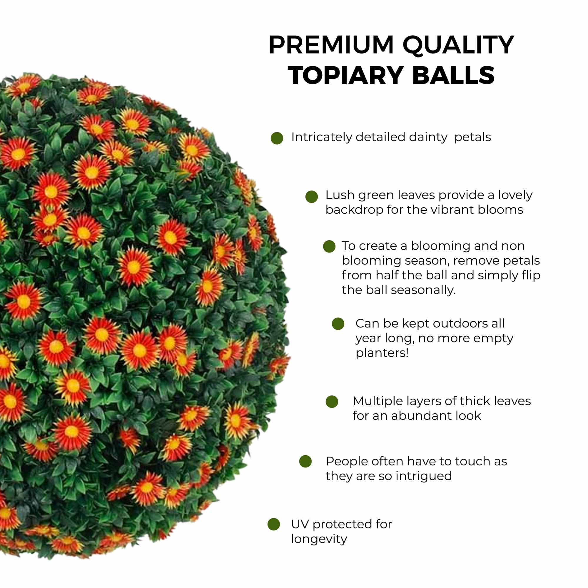 365 Curb Appeal Topiary ball 21" XL Mums Topiary Ball