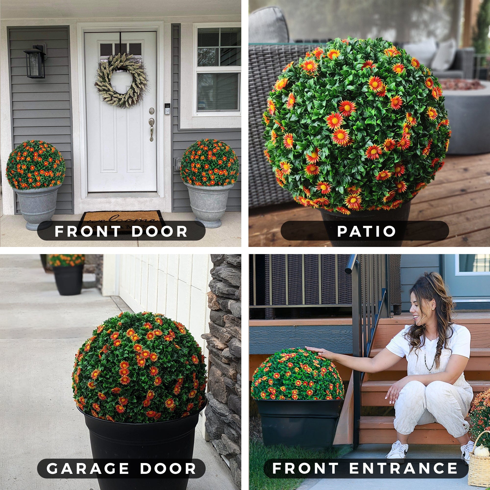 365 Curb Appeal Topiary ball 21" XL Mums Topiary Ball