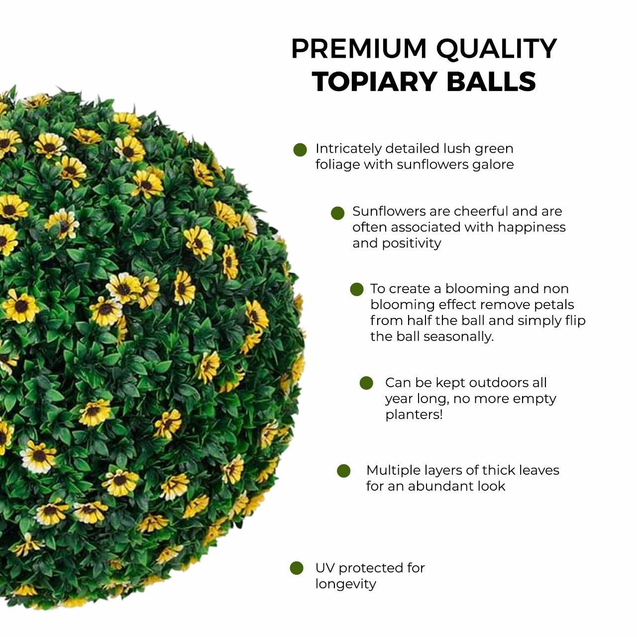 365 Curb Appeal Topiary ball 21" XL Sunflower Topiary Ball