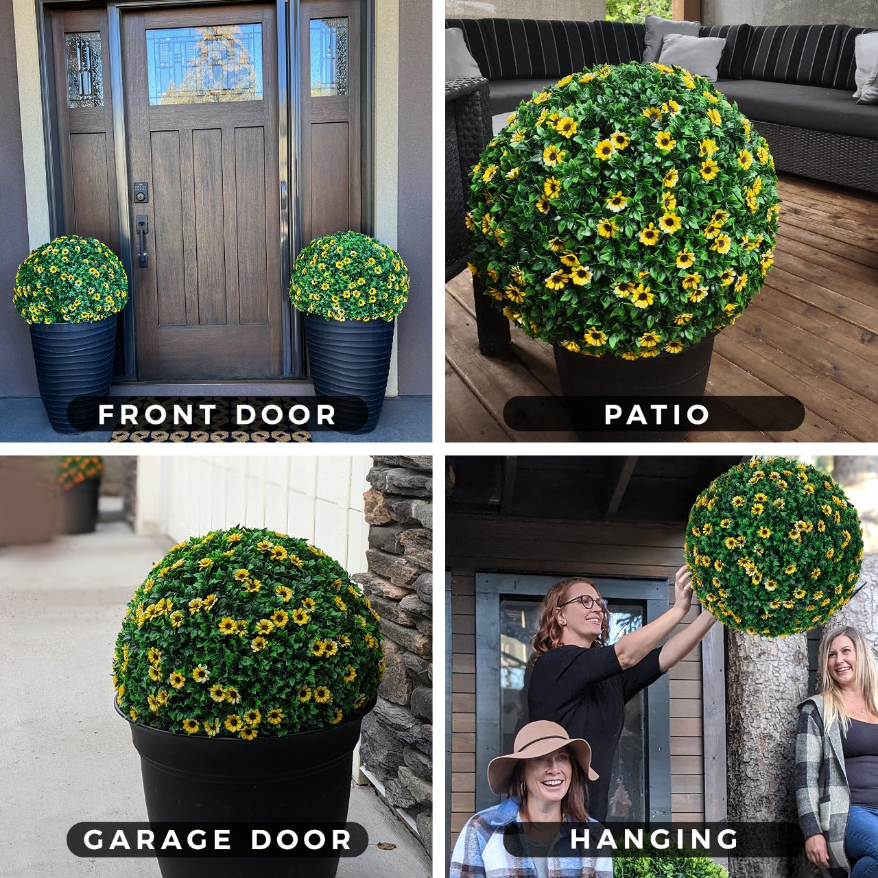 365 Curb Appeal Topiary ball 21" XL Sunflower Topiary Ball