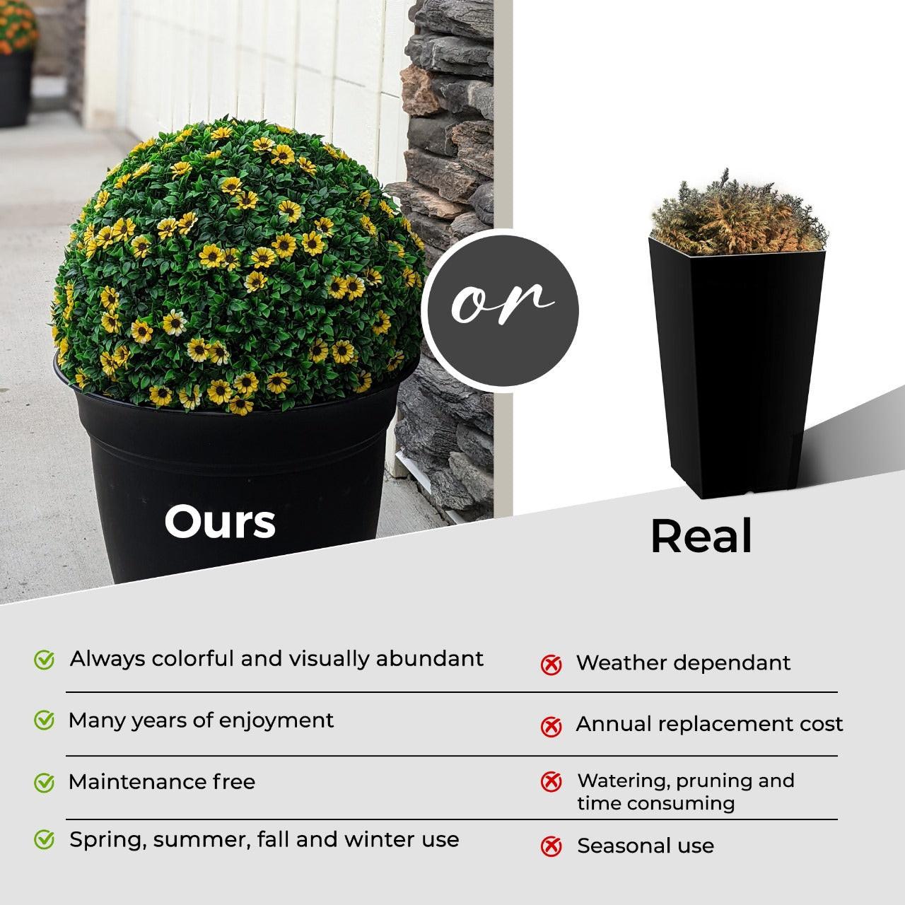 365 Curb Appeal Topiary ball 21" XL Sunflower Topiary Ball