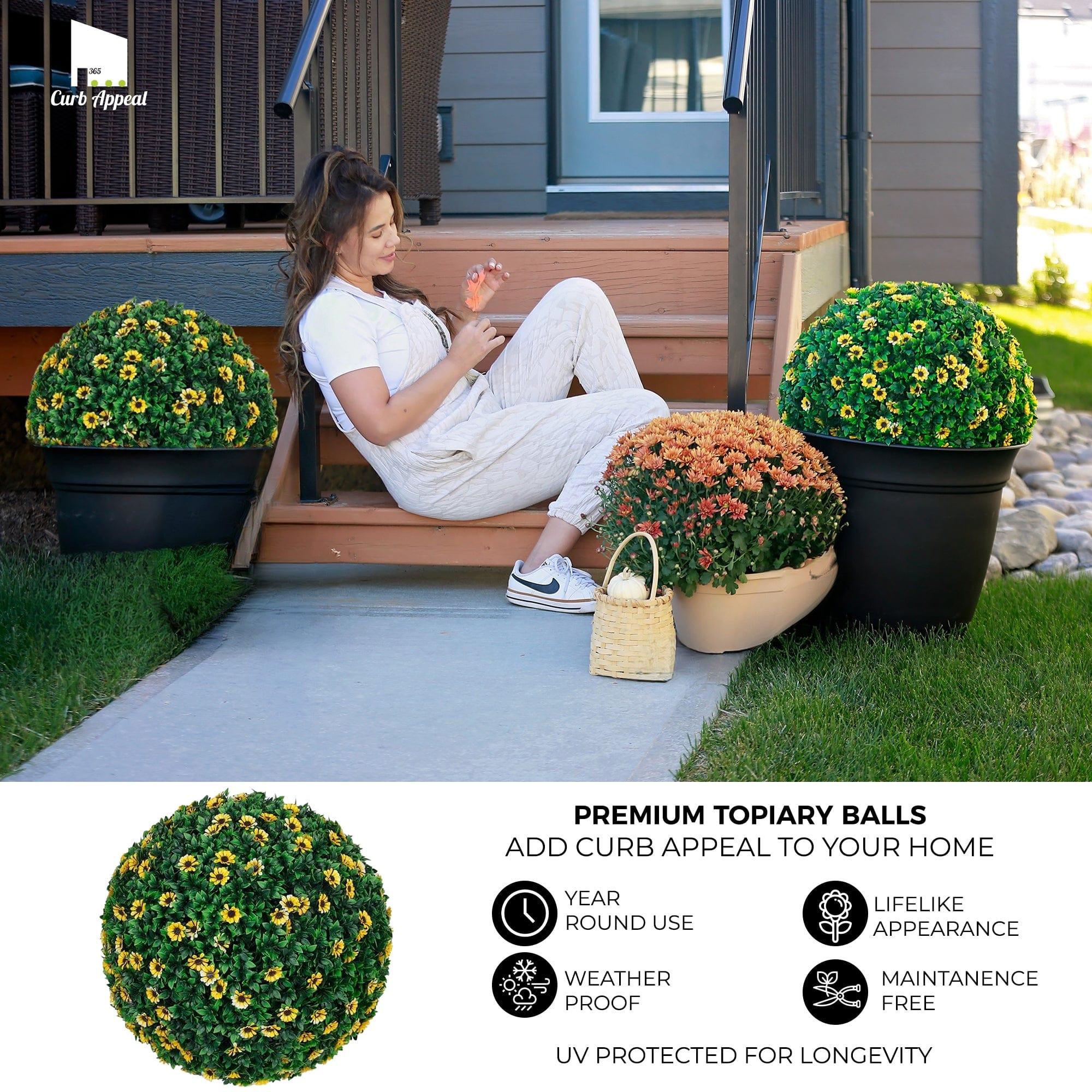 365 Curb Appeal Topiary ball 21" XL Sunflower Topiary Ball