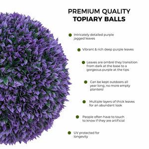365 Curb Appeal Topiary ball 23" XL Jagged Purple Leaf Topiary Ball