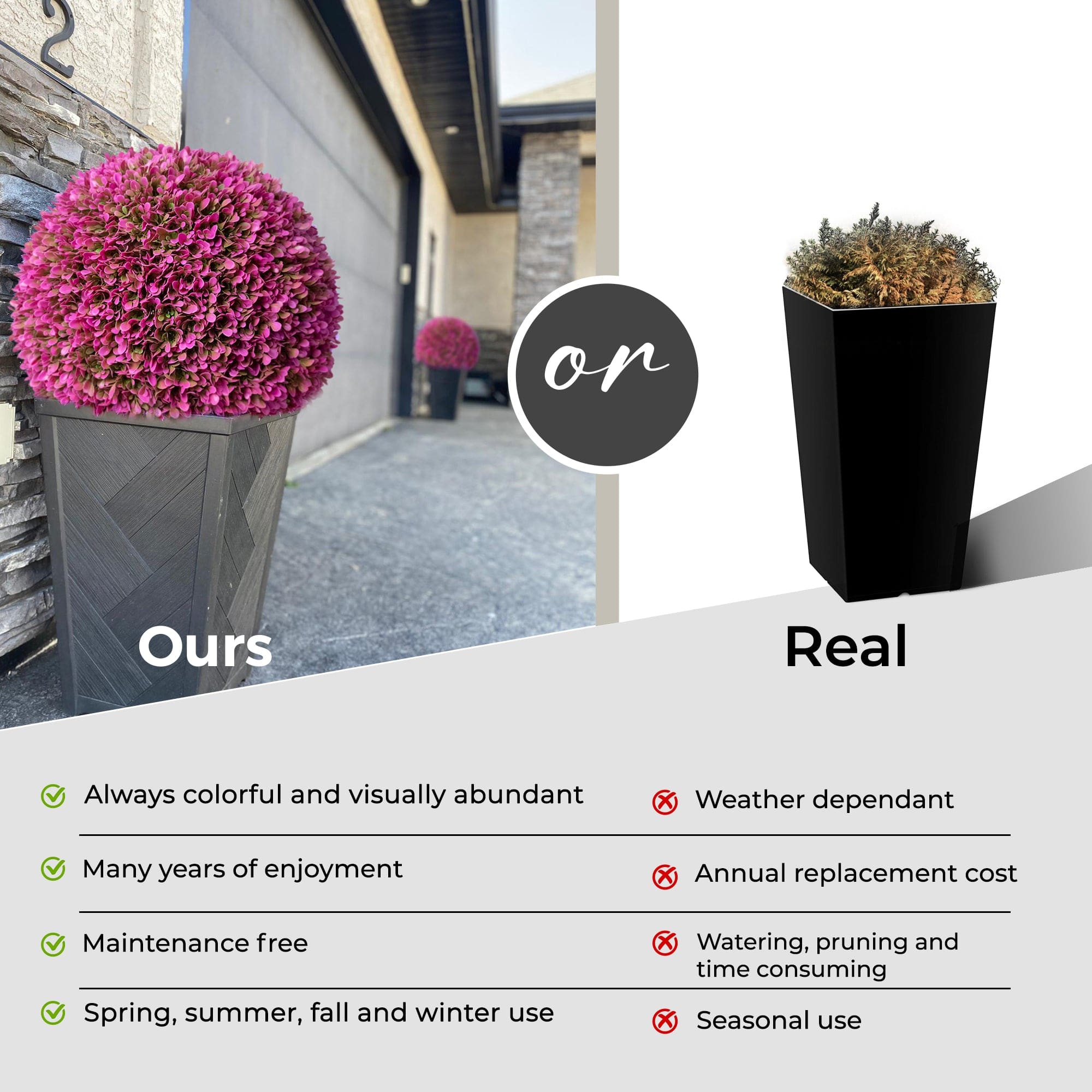 365 Curb Appeal Topiary ball 23" XL Pink Topiary Ball