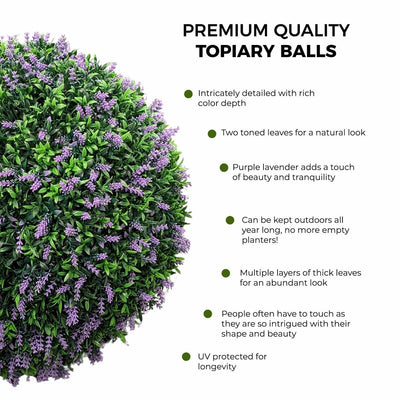 365 Curb Appeal Topiary ball 23" XL Purple Lavender Topiary Ball
