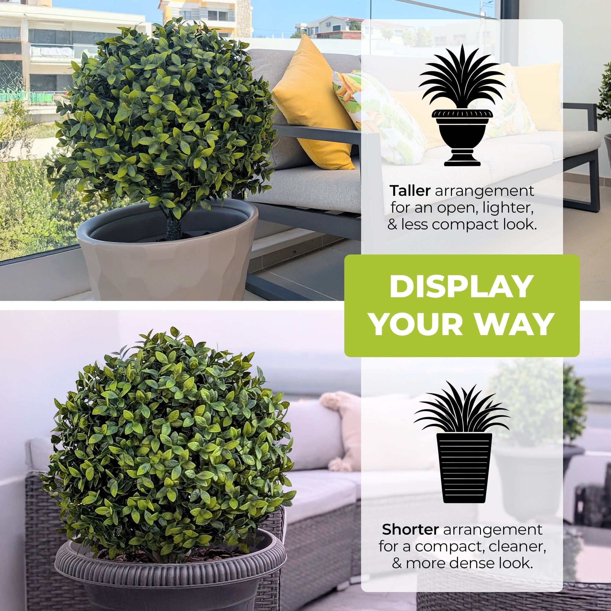 365 Curb Appeal Topiary ball Spiked Aritificial Topiary Bush (Cedar)
