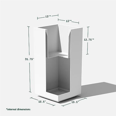 Veradek Block Series Pedestal Planter - Tall Planter for Indoor or Outdoor Front Porch | All-Weather Use with Removable Insert Bucket | Modern Décor for Flowers, Tall Trees, Faux Plants