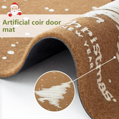 Carvapet Carvapet Christmas Doormat-Glow-in-The-Dark Carpet- Artificial Coir Doormat with Non-Slip Backing for Indoor and Outdoor 17 x 30 inch Front Door Welcome Mat -Christmas Tree