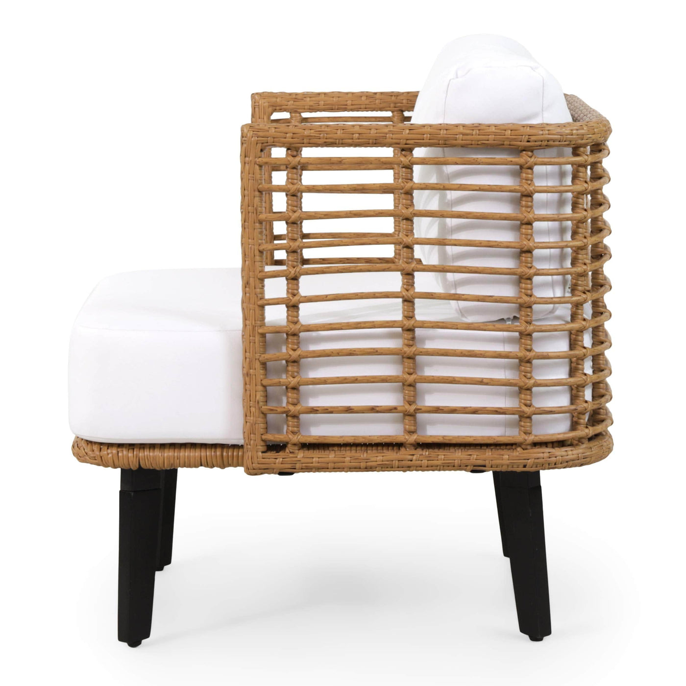 Christopher Knight Home Christopher Knight Home 315003 Nic Outdoor Club Chair, Metal, White + Light Brown + Black