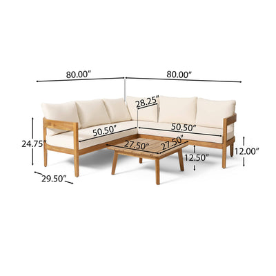 Christopher Knight Home Christopher Knight Home 317355 Brooklyn Chat Set, Teak + Beige