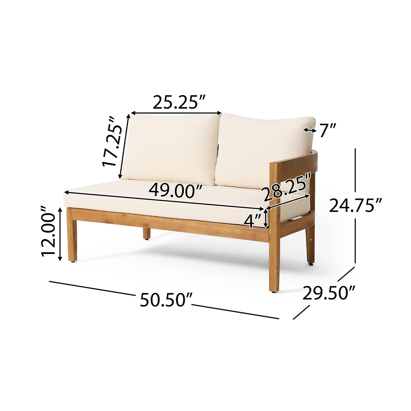 Christopher Knight Home Christopher Knight Home 317355 Brooklyn Chat Set, Teak + Beige