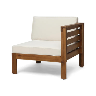 Christopher Knight Home Christopher Knight Home Alice Outdoor 5 Piece Acacia Wood Sofa Set, Teak Finish, Beige