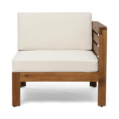 Christopher Knight Home Christopher Knight Home Alice Outdoor 5 Piece Acacia Wood Sofa Set, Teak Finish, Beige