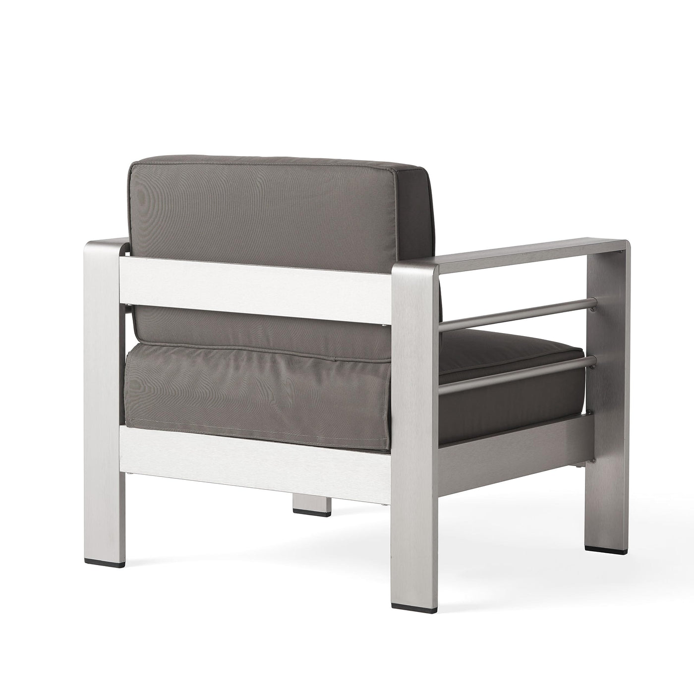 Christopher Knight Home Christopher Knight Home Cape Coral Outdoor Aluminum Club Chairs with Side Table, Khaki / Silver