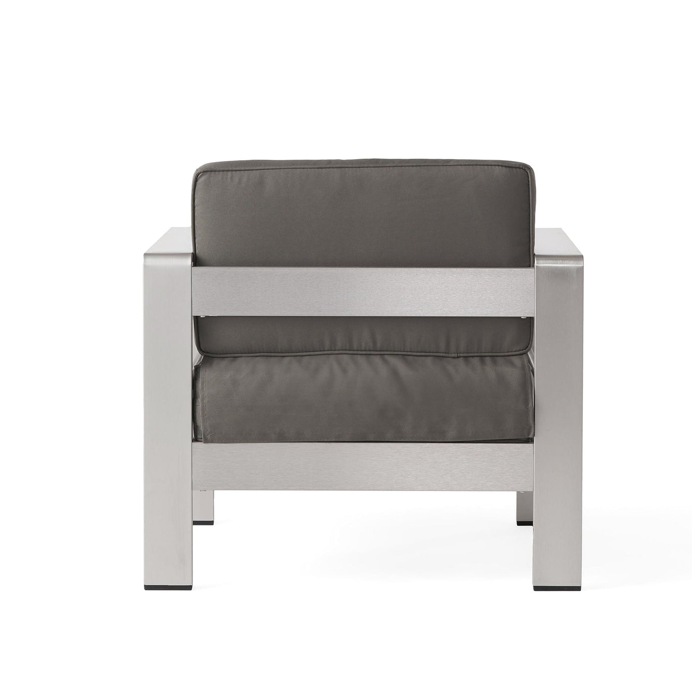 Christopher Knight Home Christopher Knight Home Cape Coral Outdoor Aluminum Club Chairs with Side Table, Khaki / Silver