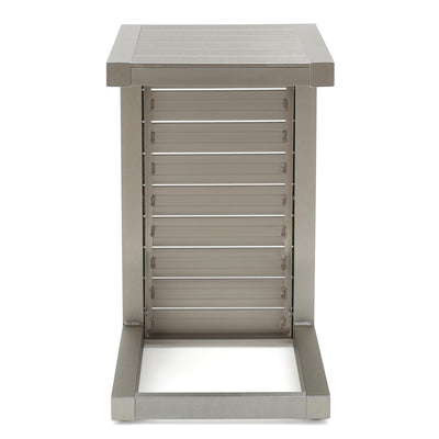 Christopher Knight Home Christopher Knight Home Cape Coral Outdoor Aluminum Club Chairs with Side Table, Khaki / Silver