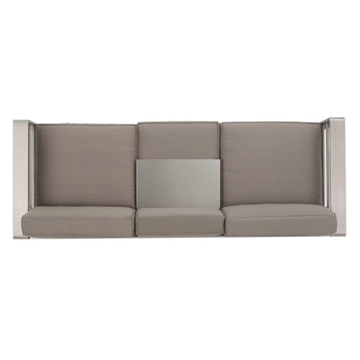 Christopher Knight Home Christopher Knight Home Cape Coral Outdoor Loveseat Sofa with Tray, Khaki