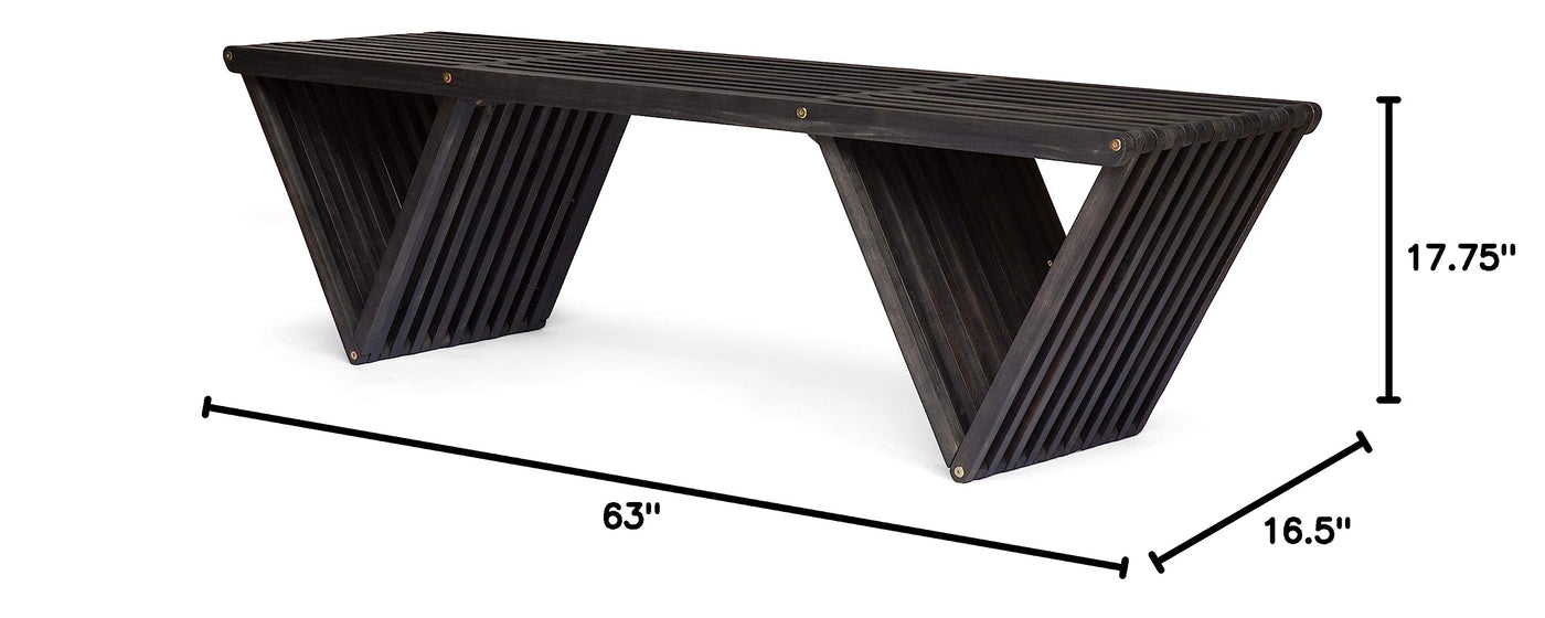 Christopher Knight Home Christopher Knight Home Esme Outdoor Acacia Wood Bench, Dark Gray Finish