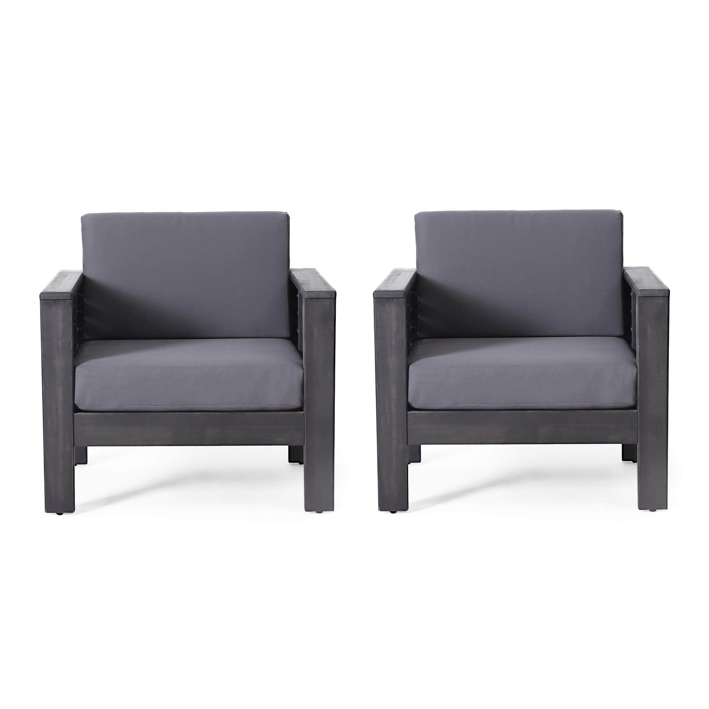 Christopher Knight Home Christopher Knight Home Louver Club Chairs, Dark Gray