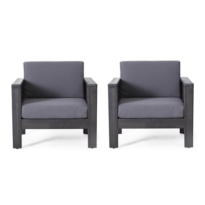 Christopher Knight Home Christopher Knight Home Louver Club Chairs, Dark Gray