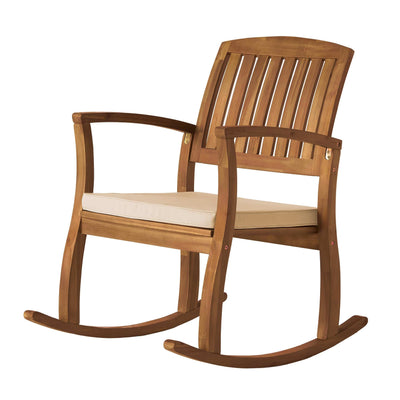 Christopher Knight Home Christopher Knight Home Selma Acacia Rocking Chairs with Cushions, 2-Pcs Set, Teak Finish