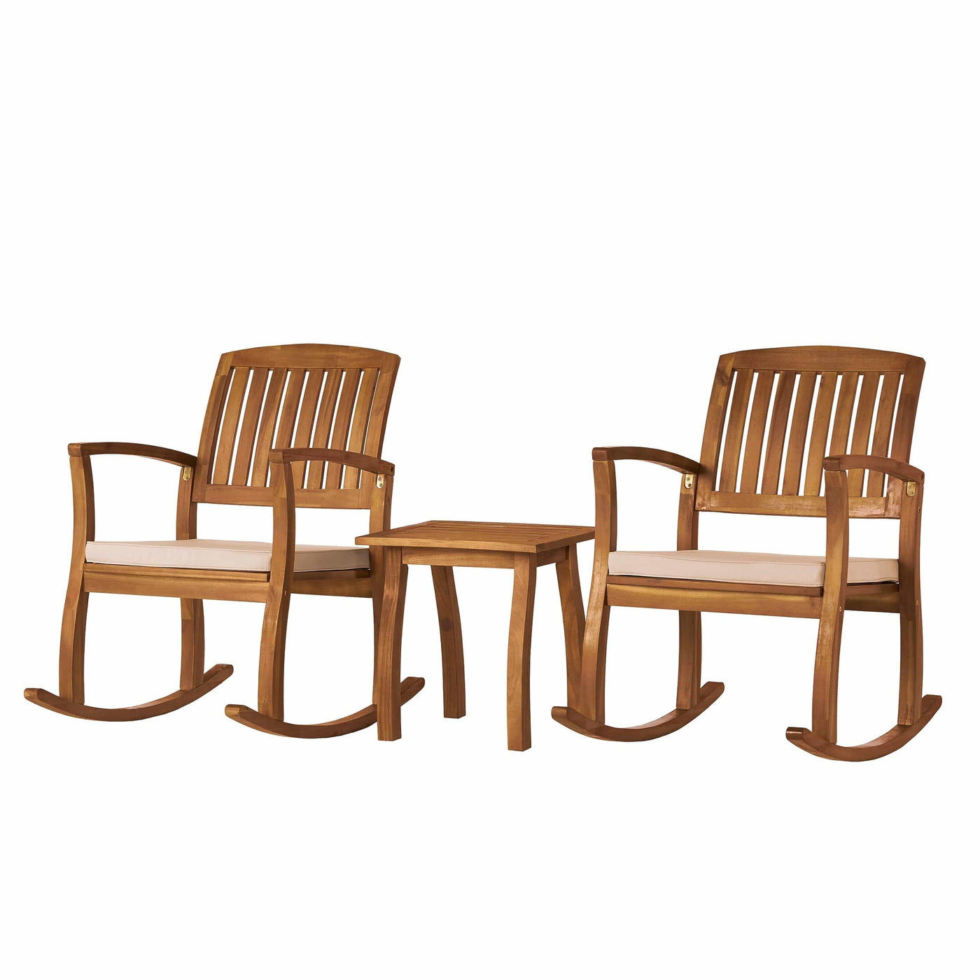 Christopher Knight Home Christopher Knight Home Selma Acacia Rocking Chairs with Cushions, 2-Pcs Set, Teak Finish