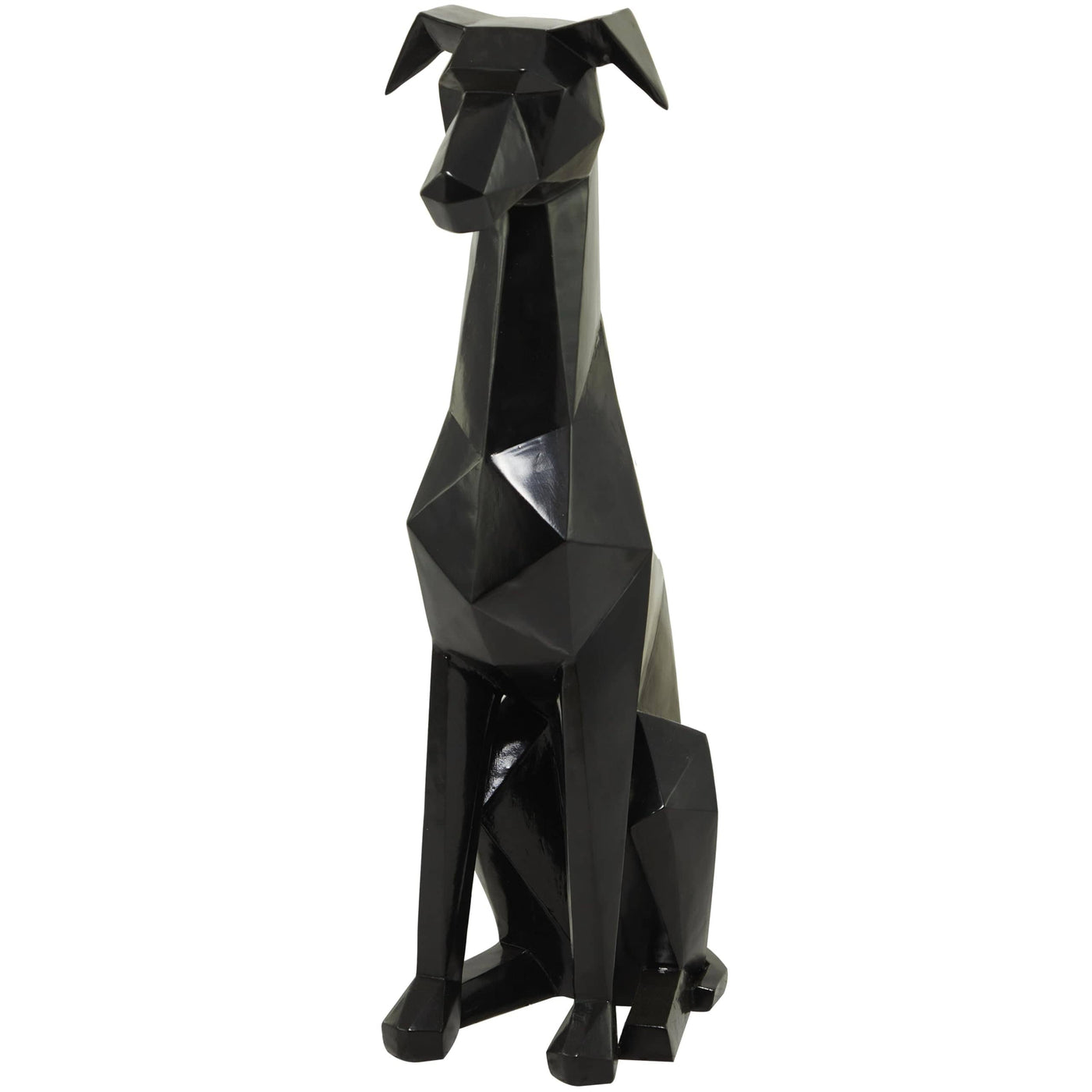 Deco 79 The Novogratz Polystone Dog Decorative Sculpture Cubist Home Decor Statue, Accent Figurine 9" x 11" x 30", Black