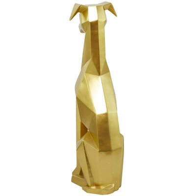 Deco 79 The Novogratz Polystone Dog Decorative Sculpture Cubist Home Decor Statue, Accent Figurine 9" x 11" x 30", Gold