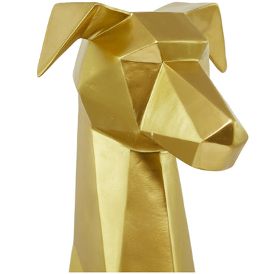 Deco 79 The Novogratz Polystone Dog Decorative Sculpture Cubist Home Decor Statue, Accent Figurine 9" x 11" x 30", Gold