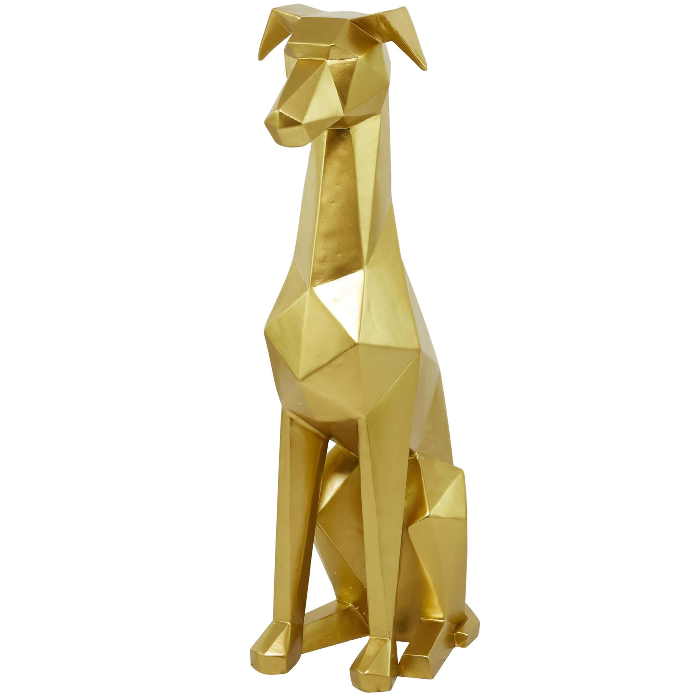 Deco 79 The Novogratz Polystone Dog Decorative Sculpture Cubist Home Decor Statue, Accent Figurine 9" x 11" x 30", Gold