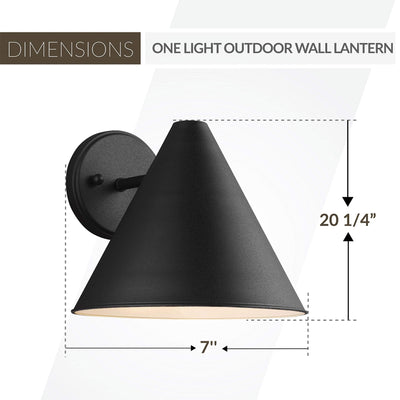 Generation Lighting Sea Gull Lighting 8538501-12 Crittenden One Outdoor Wall Lantern Outside Lighting, Black Finish