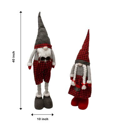 JOYIN JOYIN 40" Standing Christmas Gnome Couple Decoration Style with Long Retractable Legs,Tomte Nordic Gnomes Christmas Indoor Decorations,Xmas gnome Decor,Christmas Party Gifts