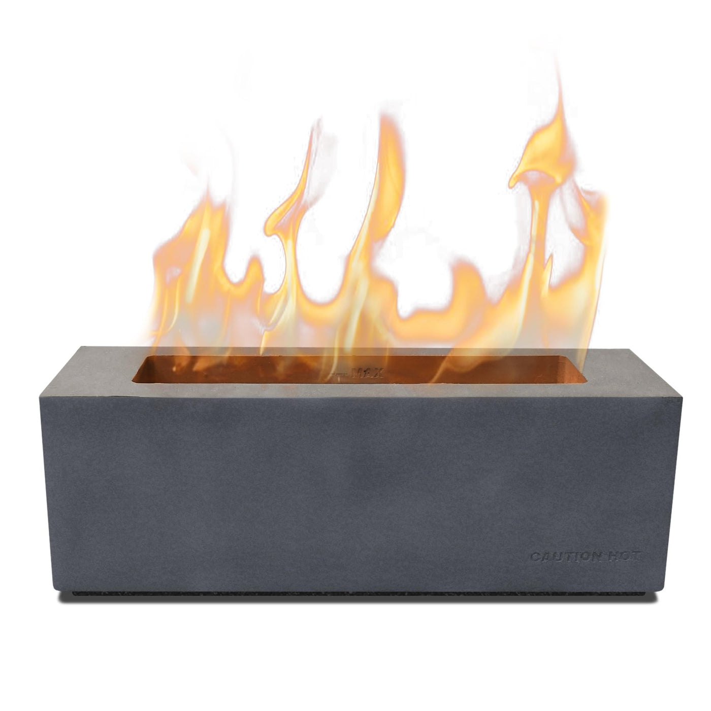 Kante Kante 11.8" L Rectangle Tabletop Fire Pit, Concrete Table Top Fireplace, Portable Rubbing Alcohol Fire Bowl for Indoor Outdoor, Light Gray Rectangular