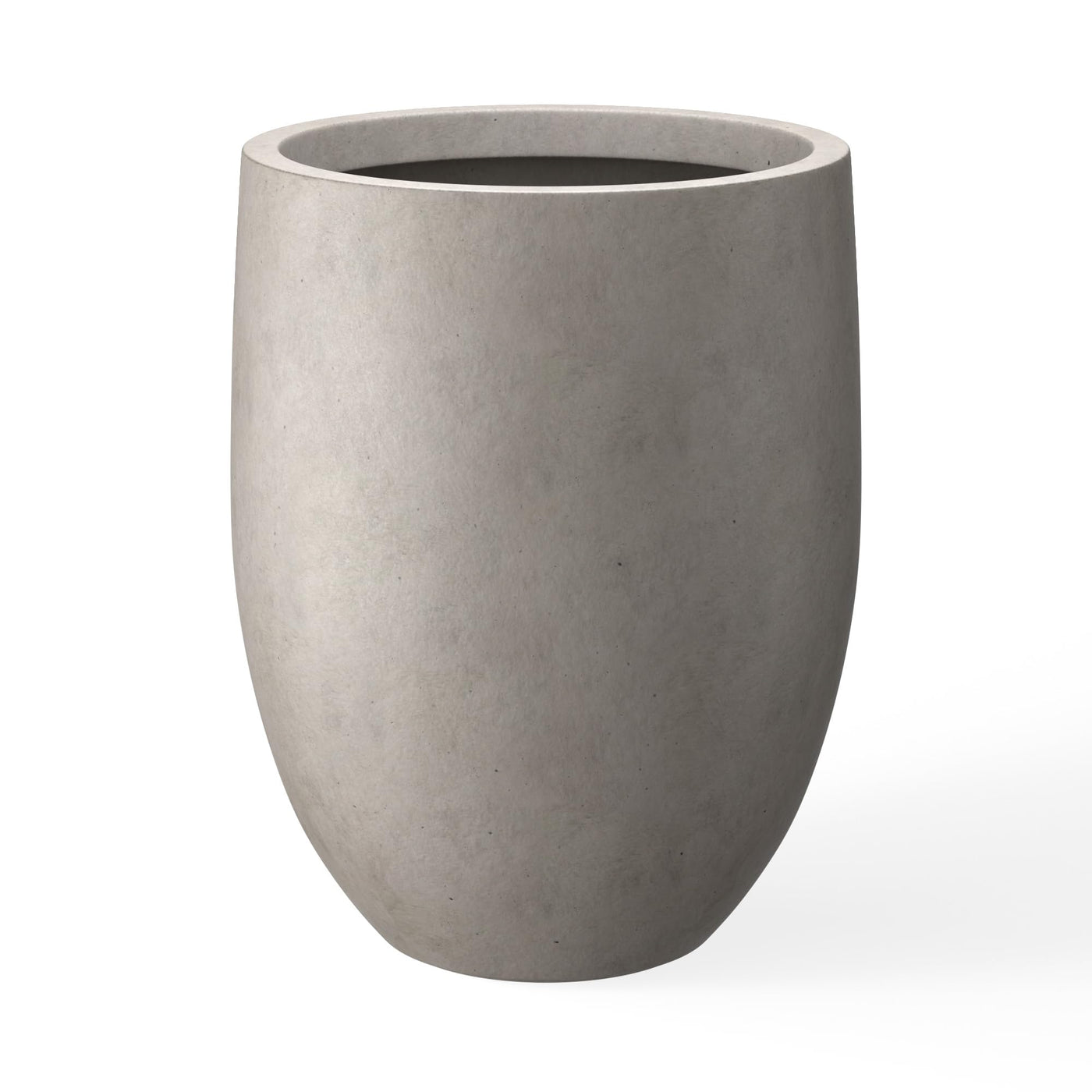 Kante Kante 21.7" H Weathered Concrete Tall Planter, Large Outdoor Indoor Decorative Pot with Drainage Hole and Rubber Plug, Modern Round Style for Home and Garden