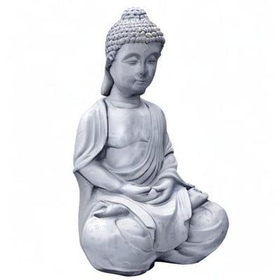 Kante Kante 25.6" Lightweight Sitting Meditating Buddha Zen Indoor Outdoor Statue Gray Concrete