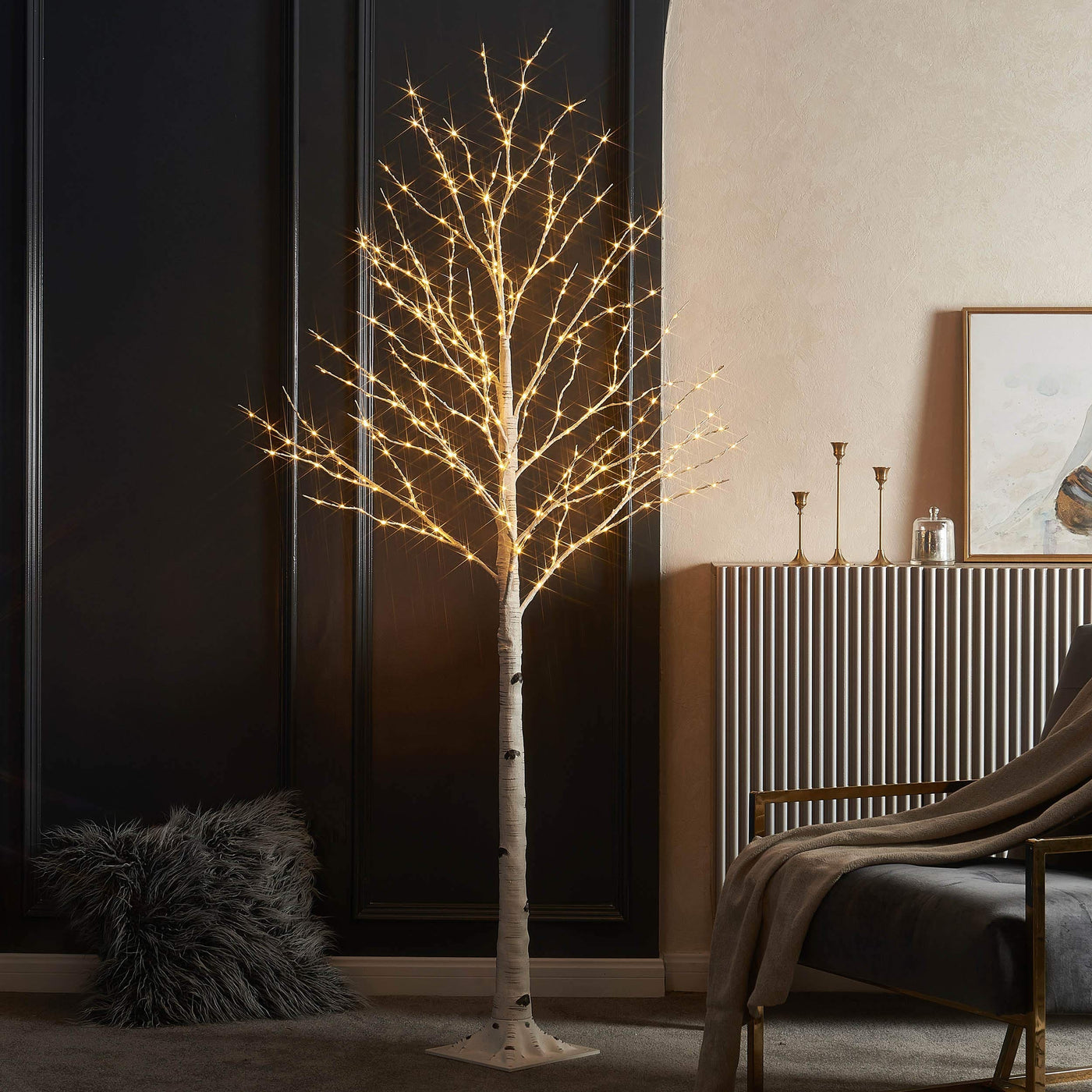 LITBLOOM LITBLOOM Lighted Twig Birch Tree with Fairy Lights 6FT 330 LED for Indoor Outdoor Home and Christmas Holiday Decoration