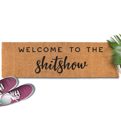 MAINEVENT Welcome to the Shitshow Large Door Mat 50x15 Inch, Welcome to the Shitshow Welcome Mat Front Door, Welcome to the Shitshow Entrance Mat Oversized Door Mat, Large Front Door Mat Outdoor Long Mat