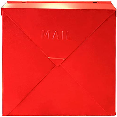 NACH NACH Chicago Red Wall Mount Mailbox, Rust Resistant Metal Mailbox Wall Mount, Metal Mailboxes for Outside Wall Mount, Wall Mailbox, Outdoor Mailboxes 10 x 10 x 4 inches, Red Mailbox, MB-6300RD