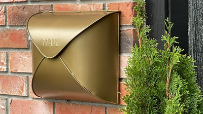 NACH NACH Envelope Wall Mount Mailbox, Maximum Rust Protection Metal Mailbox, Antique Brass Finish Mail Box, Mailboxes for Outside Wall Mount, Outdoor Mailboxes, 13x4.7x10.2 Inches, Wall Mailbox, MB-6942